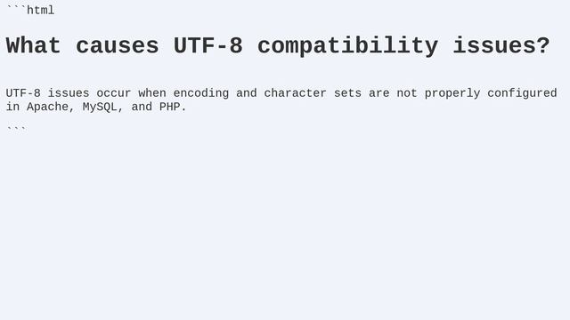 Setting up UTF-8 Support for Your Web Apps in PHP, MySQL, and Apache смотреть онлайн