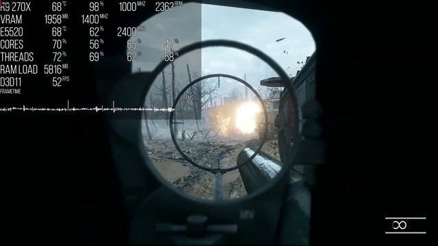 Battlefield 1 on R9 270X & Xeon E5520 1080p (custom ULTRA) смотреть онлайн