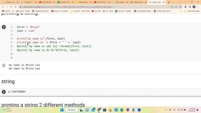 Print a string in python смотреть онлайн