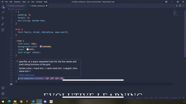 HTML-CSS Tutorial Lesson 85: Min Content - Grid #25 смотреть онлайн
