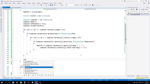 VC#. Как узнать температуру процессора. OpenHardwareMonitor. Урок 35 смотреть онлайн