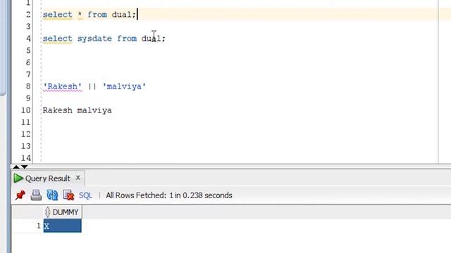 Oracle Tutorial#20 Dual table Database смотреть онлайн