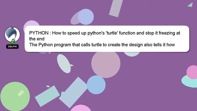 PYTHON : How to speed up python's 'turtle' function and stop it freezing at the end смотреть онлайн