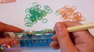 Браслет ЧЕШУЯ ДРАКОНА из резинок, как сплести на станке Rainbow Loom