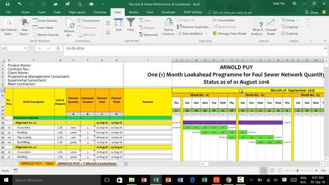 How to Create One (1) Month Look-ahead Programme in Excel 2016 by: Arnold Puy смотреть онлайн