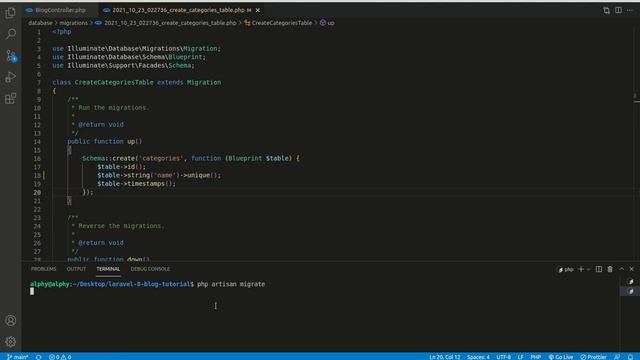 Laravel 8 Blog Tutorial up to Deployment #38 Categories Migration & Table смотреть онлайн
