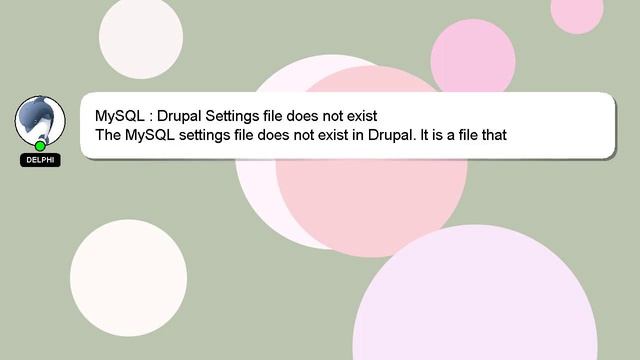 MySQL : Drupal Settings file does not exist смотреть онлайн