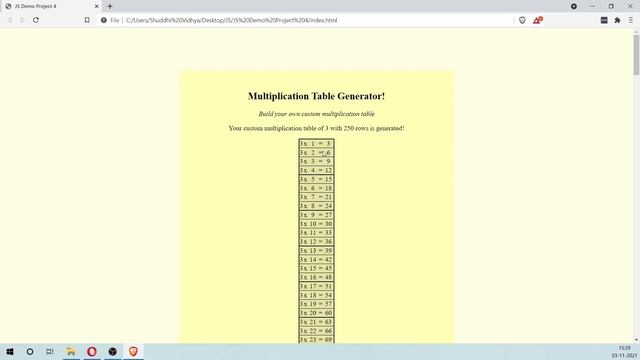 Multiplication Table Generator using JS | JS Demo Project 4 Prompt | Learn HTML, CSS, JS (தமிழ்) смотреть онлайн