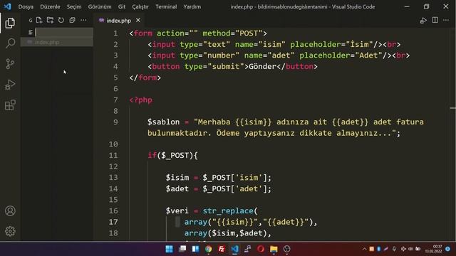 PHP PDO Bildirim ve Mesaj Şablonlarında Değişken Kullanımı #değişken #phpdersleri #pdodersleri смотреть онлайн