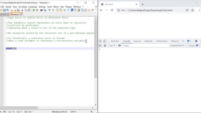 Type Error vs Syntax Error vs Reference Error in JavaScript | Advanced JavaScript in Hindi #10 смотреть онлайн