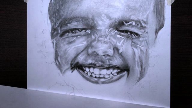 Hyper realistic sketch of a little boy | Drawing water texture with pencil смотреть онлайн