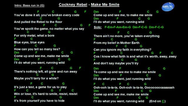 Cockney Rebel - Make Me Smile (Backing track) смотреть онлайн