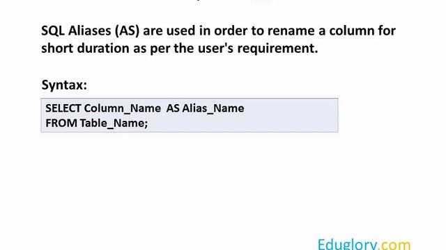 SQL Aliases смотреть онлайн