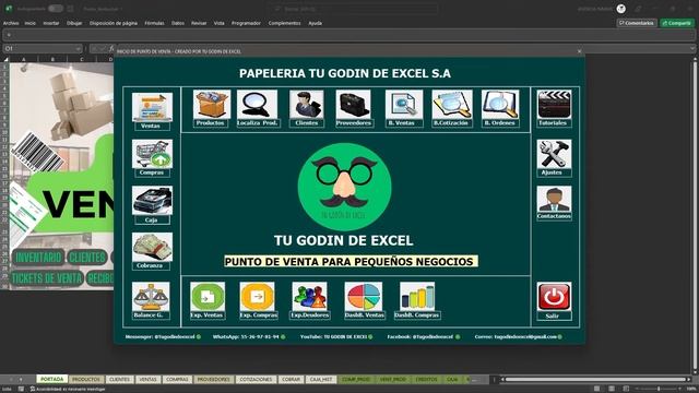 VIDEO TUTORIAL FUNCIONAMIENTO PUNTO DE VENTA EN EXCEL PARTE 11 (CONTACTANOS Y TUTORIALES) смотреть онлайн