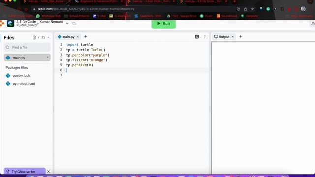 4.5 Circles Using Turtle library in Python || repltit.com смотреть онлайн