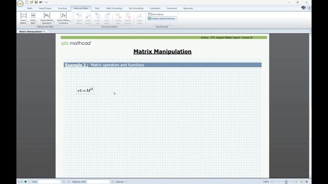 Matrix Manipulation in Mathcad Prime смотреть онлайн