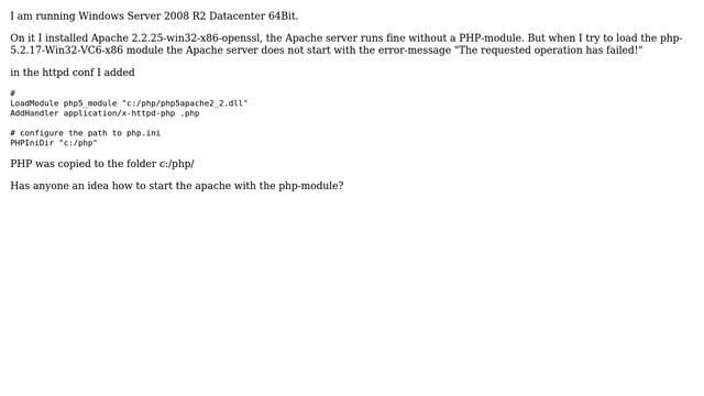 DevOps & SysAdmins: Windows Server 2008 R2 Datacenter 64Bit - Apache not starting with PHP module смотреть онлайн
