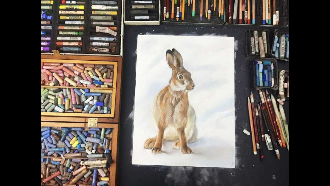 Мастер-класс по пастельной живописи «Зайчишка» | Как нарисовать зайца поэтапно смотреть онлайн