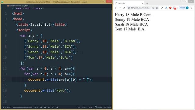 JavaScript Multidimensional Arrays Tutorial in Hindi / Urdu смотреть онлайн