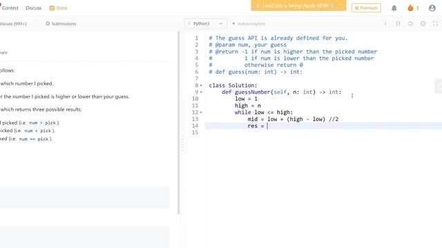 274. Guess Number Higher or Lower | Python | LeetCode смотреть онлайн