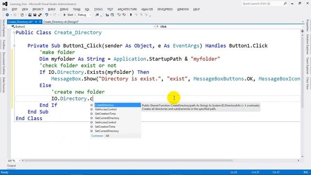 How to Check Directory Exist and Create New Directory in VB NET 2012 смотреть онлайн