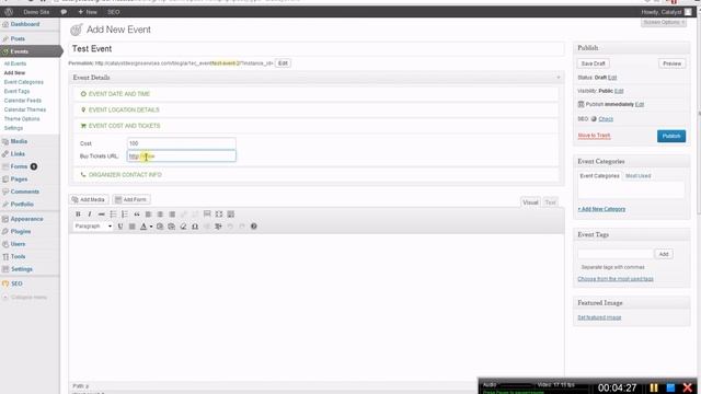 WordPress - All in One Event Calendar Plugin - Create an Event смотреть онлайн