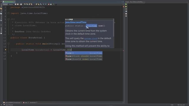 Java Ejercicio: 415 Obtener la Hora Actual con el Método Static now() de la Clase LocalTime смотреть онлайн