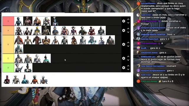 HACIENDO LA TIERLIST EN DIRECTO / WARFRAME смотреть онлайн