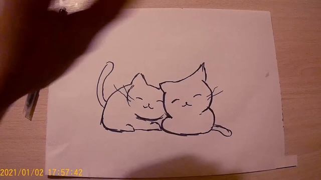 как нарисовать котиков смотреть онлайн