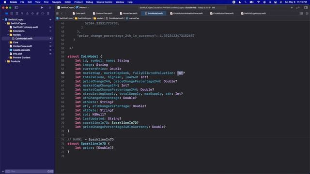 Creating a Coin Model based on JSON response from an API | SwiftUI Crypto App #3 смотреть онлайн