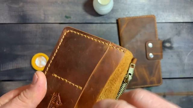 Обзор и восстановление кожи Crazy Horse на кошельке,) после ношения в сумке с ключами! смотреть онлайн