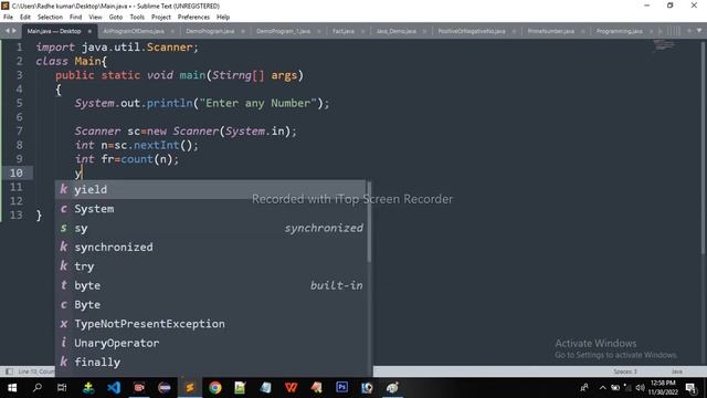 count digit using while loop Java program. смотреть онлайн