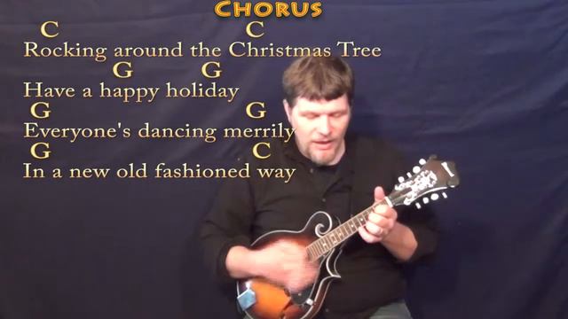 Rocking Around the Christmas Tree - Mandolin Cover Lesson in C with Chords/Lyrics смотреть онлайн