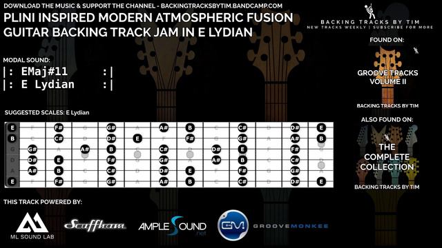 Plini Inspired Modern Atmospheric Fusion Guitar Backing Track Jam In E Lydian | 90 BPM