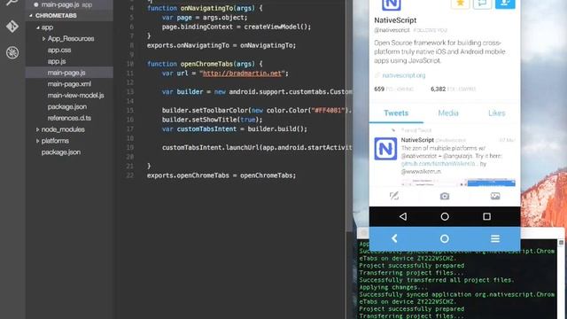 NativeScript Chrome Custom Tabs Tutorial смотреть онлайн