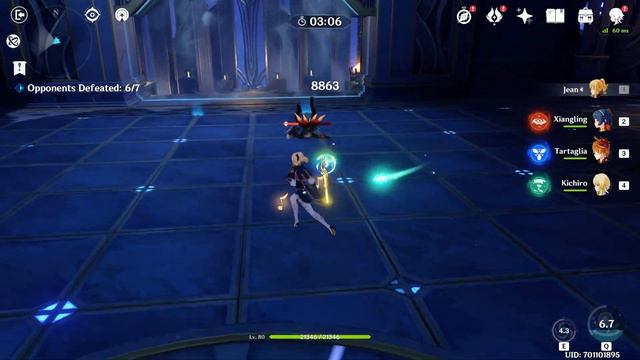 Jean vs. Fatui Agent. Domain 80 lvl. Genshin Impact смотреть онлайн