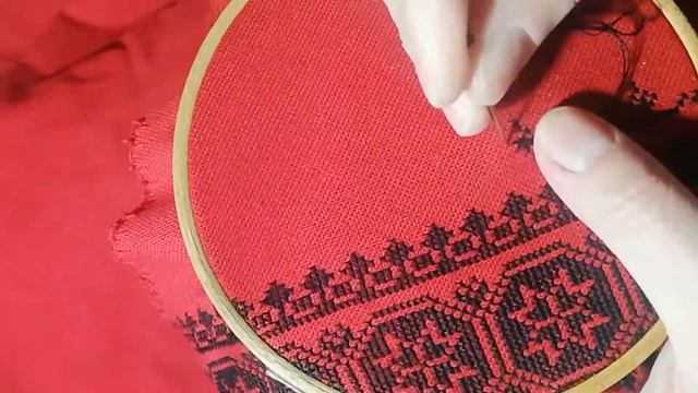 How to make Ukrainian Vyshyvanka dress. Episode of counted cross-stitch embroidery process смотреть онлайн