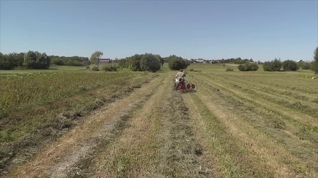 Заготовка сена, сеноворошилка для мотоблока/hay tedde смотреть онлайн