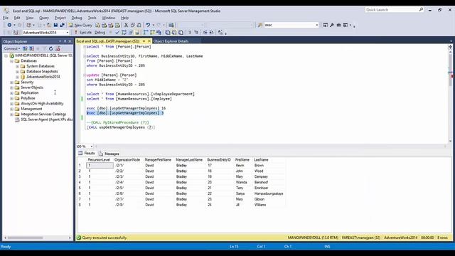 Call Stored Procedure with multiple parameters from Excel смотреть онлайн