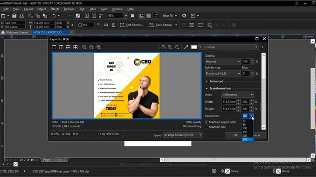 Exporting as JPEG in CorelDraw: How to Export CorelDraw File to JPEG смотреть онлайн