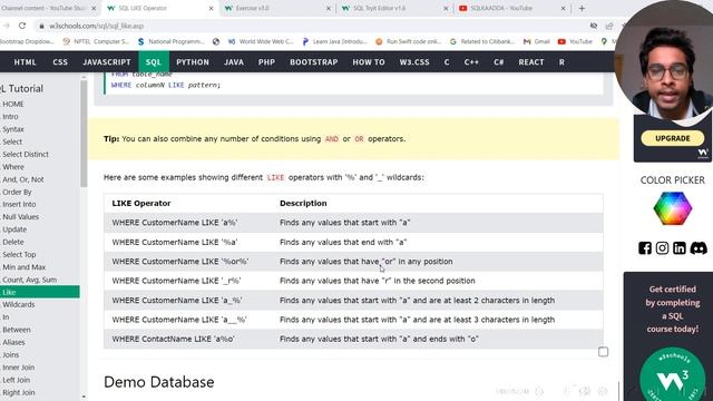 Chapter 16: SQL LIKE Operator смотреть онлайн
