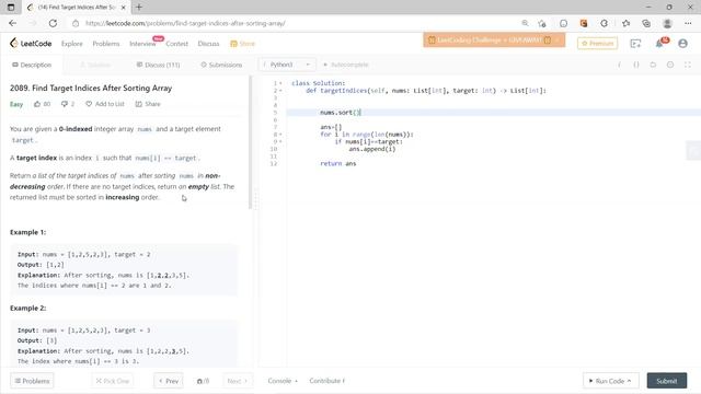 2089 Find Target Indices After Sorting Array смотреть онлайн