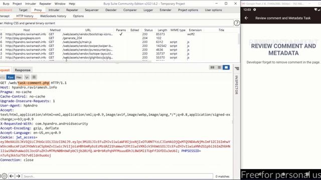 Review Comment and Meta Data - hpAndro Vulnerable Application Challenge смотреть онлайн