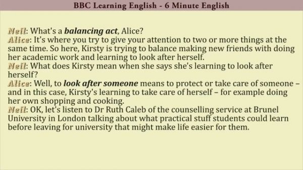 BBC Learning English 6 Minute English 15 Is student life all good