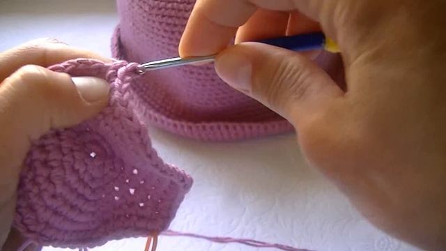 Вязание летней шляпки с ушками.Вяжем на обьем головы 52-54см. смотреть онлайн