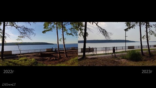 Чайковский городской пляж и реконструкции набережной. 2022г и 2023г смотреть онлайн
