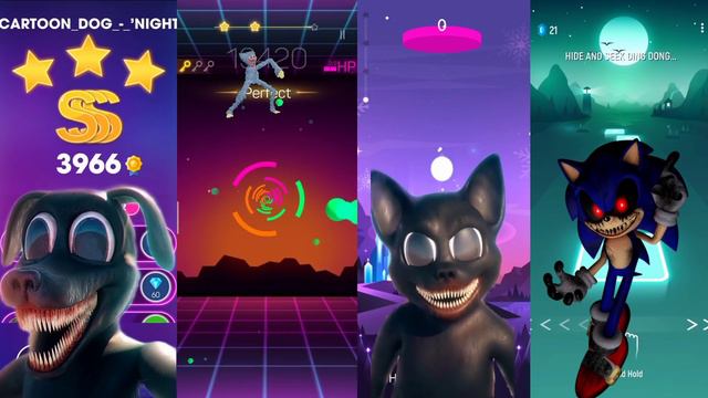 Cartoon Dog - Huggy Wuggy - Cartoon Cat - Sonic Exe | Beat Roller - Smash Colors - Beat Jumper