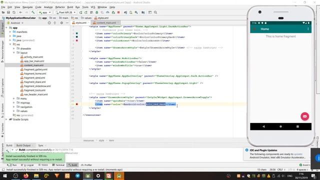 [FREE SOURCE CODE] Change Icon Menu Color (Hamburger Color) - Android Studio #5 смотреть онлайн