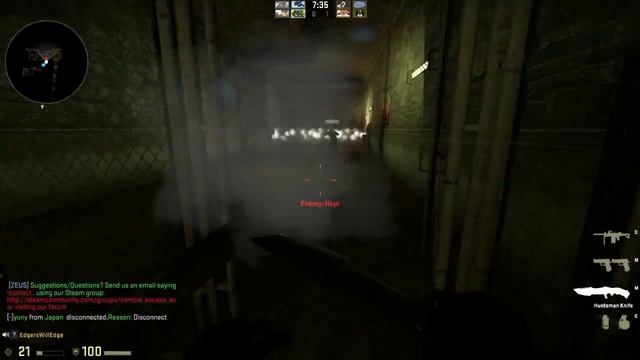 Counter Strike Global Offensive Zombie Escape mod online gameplay on Biohazard 2 Sewer map смотреть онлайн