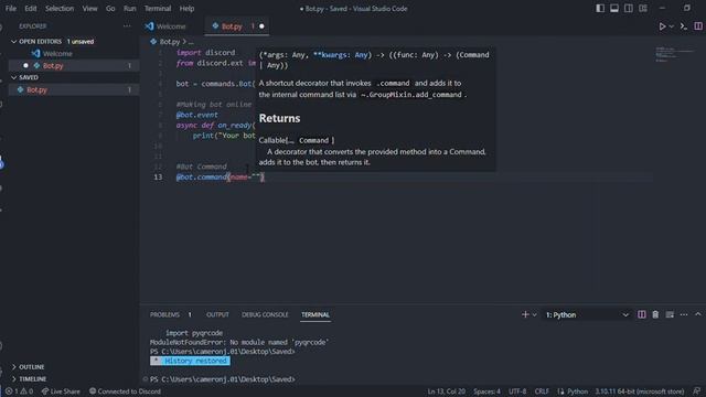 Discord.py library | Part 1 - Making Bot Online. смотреть онлайн